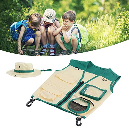 Kit de Aventura ao Ar Livre Conjunto de Chapéu Colete Infantil Colete de Aventura para Cosplay Campi