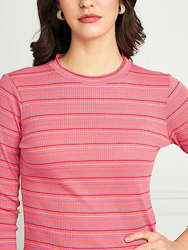 Image of Modeve Women Horizontal Stripes Striped Long Sleeves Top for Summer||Winterwear||