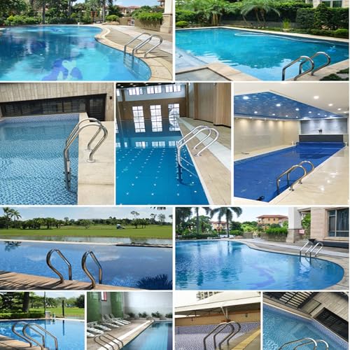 Escalera para piscina de acero inoxidable con 3 peldaños antideslizantes miniatura 5