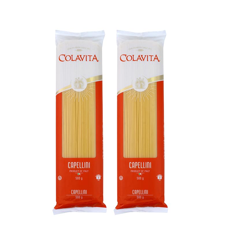 Colavita Capellini Pasta (500g) | Hard Durum Wheat Pasta | Imported From Italy | Pack of 2 (B07FNRB56B) Amazon Price History, Amazon Price Tracker