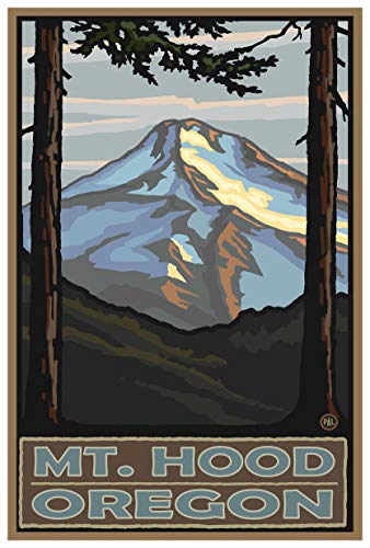 Mount Hood Oregon Giclee Art Print Poster from Travel Artwork by Artist Paul A. Lanquist 12" x 18"