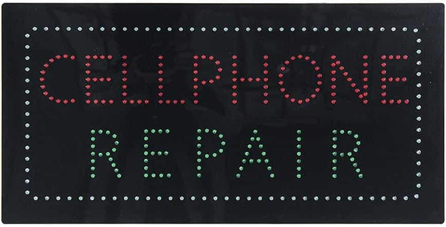 LED Cell Phone Repair Sign for Business, Super Bright LED Open Sign for Mobile Phone Store, Electric Advertising Display Board for Cell Phone Repair Shop Store Storefront Window Wall Decor.(HSC0396)