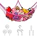 Produktbild Speichernetz Spielzeug Hängematte Aufbewahrung Netz Kinderzimmer Spielzeug Organizer Netz kinder Spielzeug Veranstalter Kleinkinder Toy Hammock Storage Net für Kuscheltiere (Rosa)