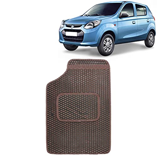 Image of Kingsway Dotted Design Car Floor Foot Mats Universal Fit for Maruti Suzuki Alto, Model Year : 2012 Onwards, Water and Dustproof, Color Brown, Set of 5 Pieces