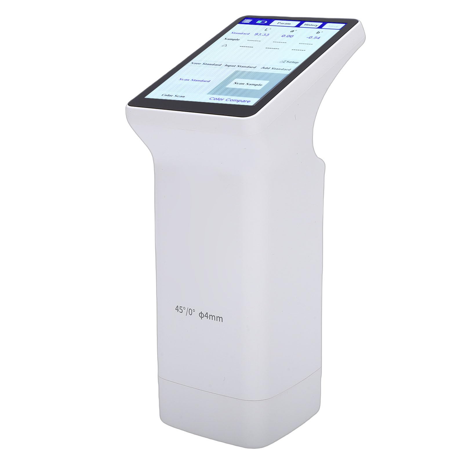 Asixxsix Kolorimeter, 4 Mm Messkaliber, Farbdifferenzmessgerät für Druckmaterialien, Etiketten, Verpackungen, 3,5-Zoll-Touchscreen, mit Mobiler APP-PC-Software, für Verschiedene