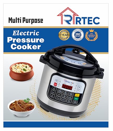 Image of RTEC Electric Pressure Cooker | Multi Cooker for Rice, Dal, Curry & Biryani | Stainless Steel Inner Pot | Automatic Keep Warm Function | Electric Rice & Pressure Cooker | 6L Capacity