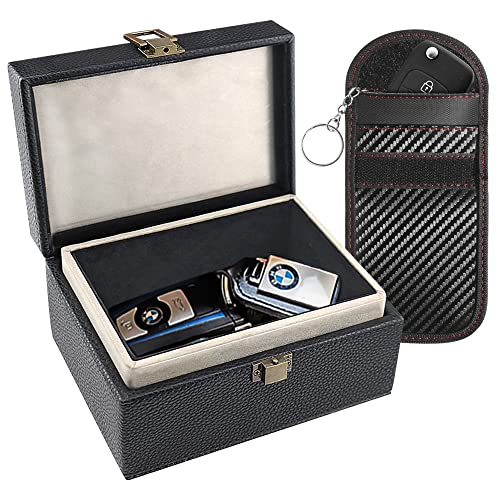 Car Key Signal Blocking Box+Faraday Bags,Large Faraday Box 17x12x9cm