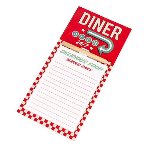 Diner Open 2/47 Magnetische Memo Pad met Potlood Rood