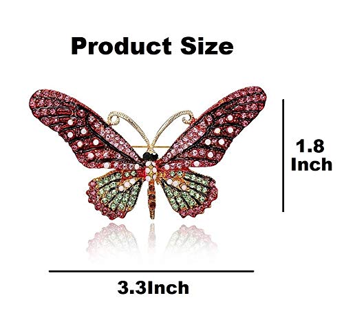 Image of Variety Styles Butterfly Brooch - Multi-Color Rhinestone Crystal Brooch Pin Cute Butterfly Shape Corsages Brooches Decoration Gift for Women