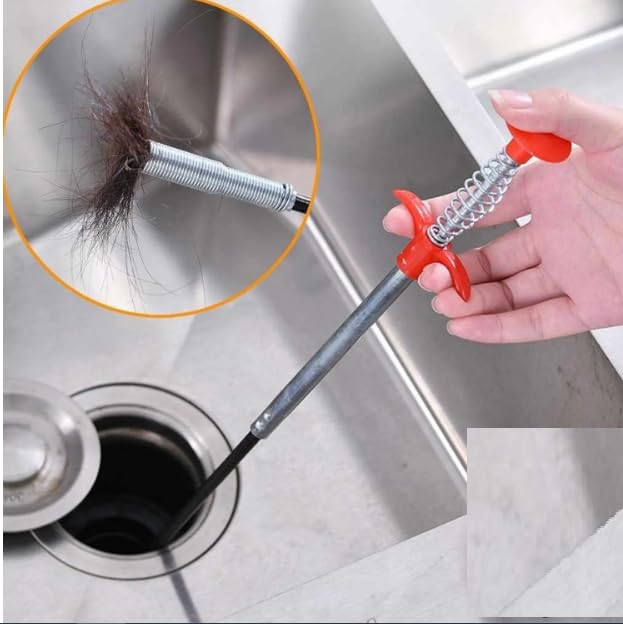 Qwid Kitchen Cleaning Tool, Drain Pipe Cleaning Spring Stick, Hair Catching Drain Pipe Cleaning Claw Wire, Sink Cleaning Stick 3ft