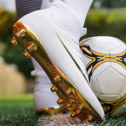 Unisex Voetbal Mannen Vrouwen Lange Spike Voetbalschoenen Volwassenen Anti-slip Voetbal Sneakers Ademende Futsal Schoenen Unisex Jongens Ademende Voetbal Sneakers,White-42 - Image 4