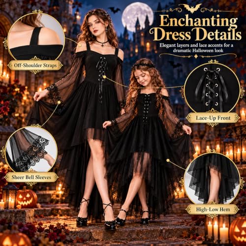Qxutpo Witch Costumes Goth Medieval Vampire Women Halloween Costumes Adult - image 4