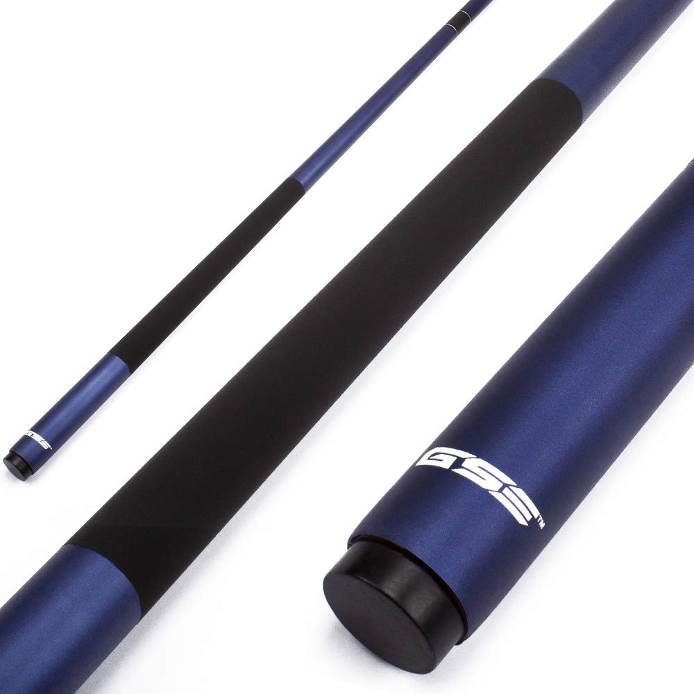 GSE 58" 2-Piece Fiberglass Graphite Composite Billiard Pool Cue Stick for Men/Women, Billiard Cue Stick for House or Commercial/Bar Use (Matte Blue, 20oz)