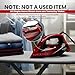 Utopia Home Steam Iron for Clothes - Non-Stick Soleplate - 1800W Clothes Iron With Auto-Off Safety Feature - Adjustable Thermostat Control, Variable Steam Control, Self-Clean, 8 Feet Cord (Black/Red)