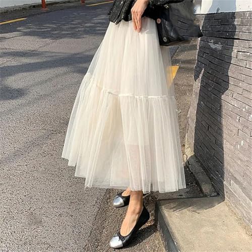 Sheer Mesh Skirt for Women Midi Skirt2