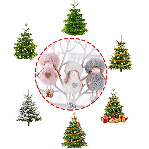 Fzbnsrko 6Pcs Christmas Hanging Ornaments Plush Angel For Christmas Decorations(White,Pink,Gray) #TOP5