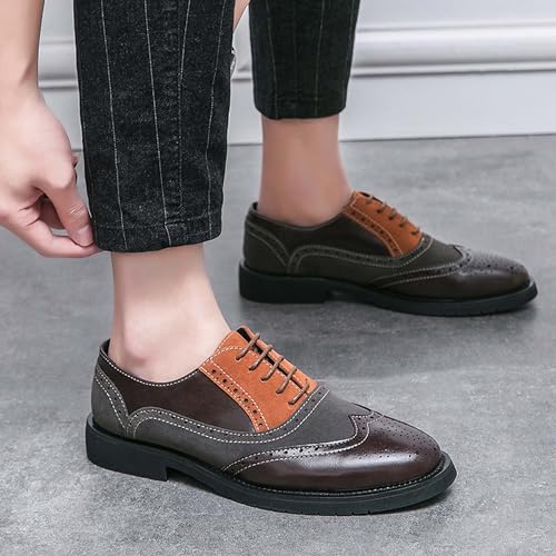 Men's Oxfords Fashion Colorblocking Pointed Toe Business Casual Formal Office Shoes Slip Resistant Lightweight Wedding Party Prom Suit Tuxedo Loafers3