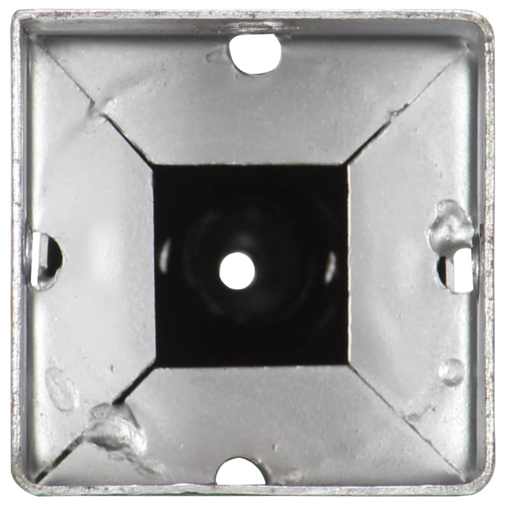 vidaXL 6X Erdspieß Bodenanker Bodenhülse Einschlagbodenhülse Einschlaghülse Erdanker Pfostenträger Silbern 7x7x56cm Verzinkter Stahl