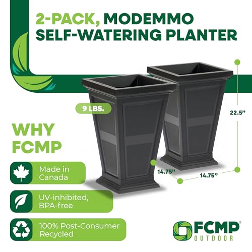 Image of FCMP Outdoor - Modemmo Chelsea Self-Watering Planter (2 Pack), Black