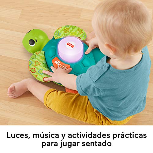 Fisher-Price Linkimals Tortuga sienta y gatea, juguete para bebés con luces y sonidos +9 meses (Mattel GXK31)