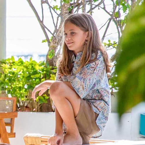 Parent-Children Hawaiian Shirt 100 Cotton Tropical Palm Tree Kids' Short-Sleeve Aloha Button-Down Shirts3