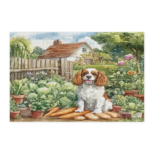 Rompecabezas para adultos de Cavalier King Charles: el arte de la vida en el campo