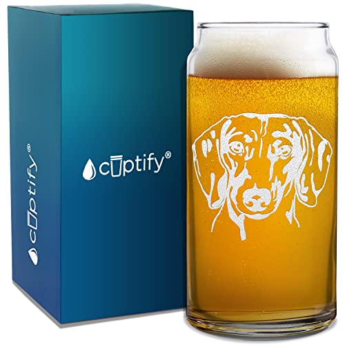 Dachshund Head Dog Pet Lover Gift 20 oz Glass Can Unique Gift Idea for Women and Men