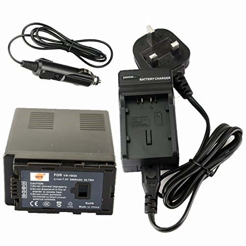 Batterie VW-VBG6 rechargeable DSTE et chargeur DC61U pour caméscope Panasonic AG-AC160A HDC-HS300