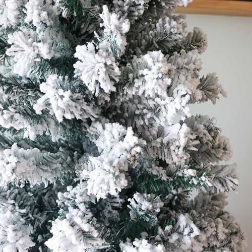 Pino de Navidad artificial grande con efecto de nieve y base metálica estable 6