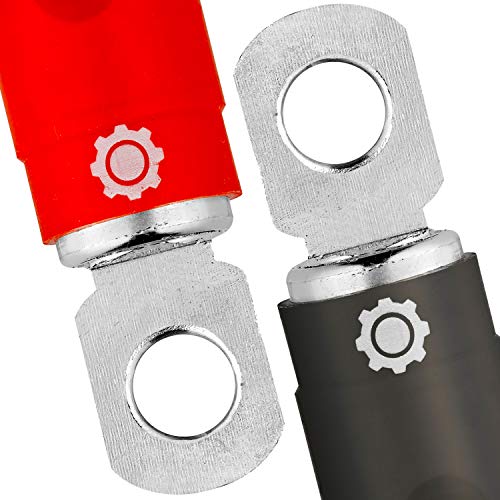 Installgear 4 Gauge Tinned Pure Copper Set Screw Ring Terminals With Rubber Boots, 4-Pack | Electrical Connectors, Heat Shrink Wire Connectors For 4 Gauge Wire #TOP2