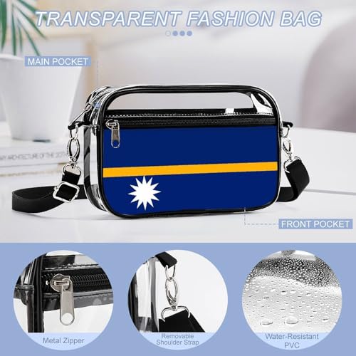 Nauru Nauruan Flag Women's Clear Crossbody Purse Bag Transparent Bags Pocket for Concerts Sports Festivals4