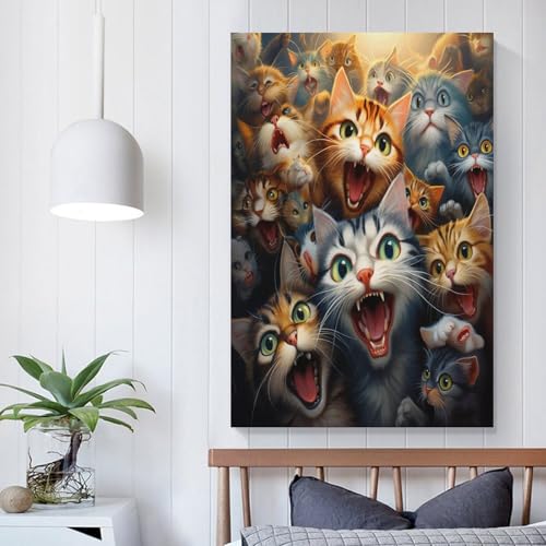 Impression toile chat moderne décoration murale pour un intérieur chaleureux