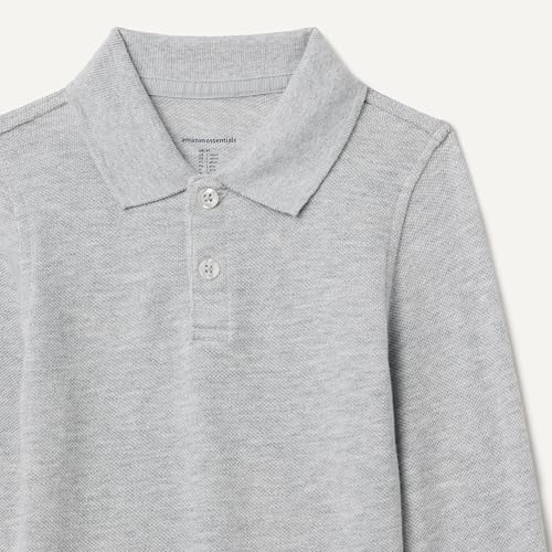 Image of Amazon Essentials Boys and Toddlers' Long-Sleeve Pique Polo Shirts for School Uniform, Multipacks