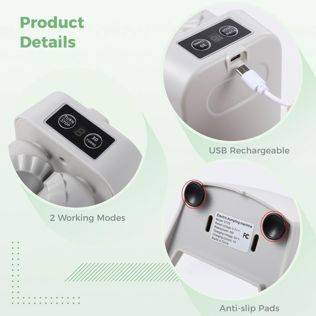 Rechargeable Household Dumpling Press Mould with Brush and Spoon, Electric Dumpling Maker, Automatic Dumpling Making Machine