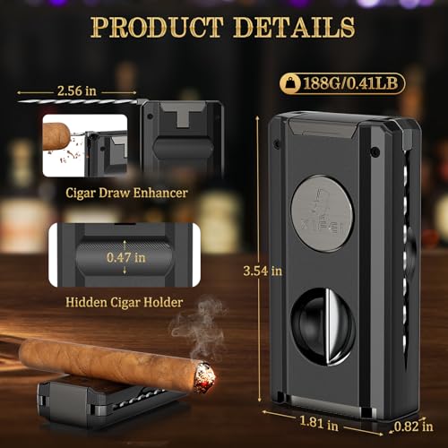 Encendedor para cigarros XIFEI 5 en 1 con cortador y punzón miniatura 5