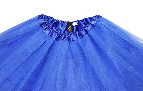 Women's, Teen, Adult Classic Elastic 3, 4, 5 Layered Tulle Tutu Skirt (One Size, 4Layer-Navy) #TOP2