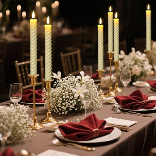 Velas en espiral parpadeante con temporizador remoto y luces LED texturizadas de 9.6 pulgadas 6