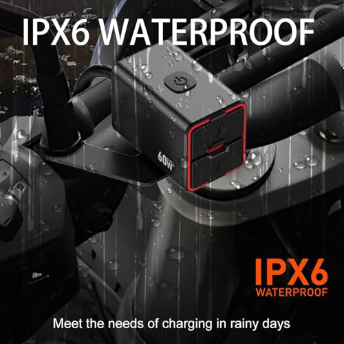 Cargador USB de moto impermeable con soporte antivibración compacto 3