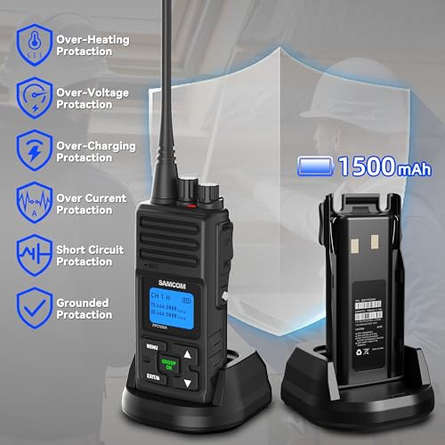 Image of SAMCOM FPCN30A Two Way Radios Long Range 5 Watts Walkie Talkies for Adults Rechargeable 2 Way Radios UHF Handheld Business Group Call Radio 1500mAh Battery with Earpieces for Construction,6 Packs