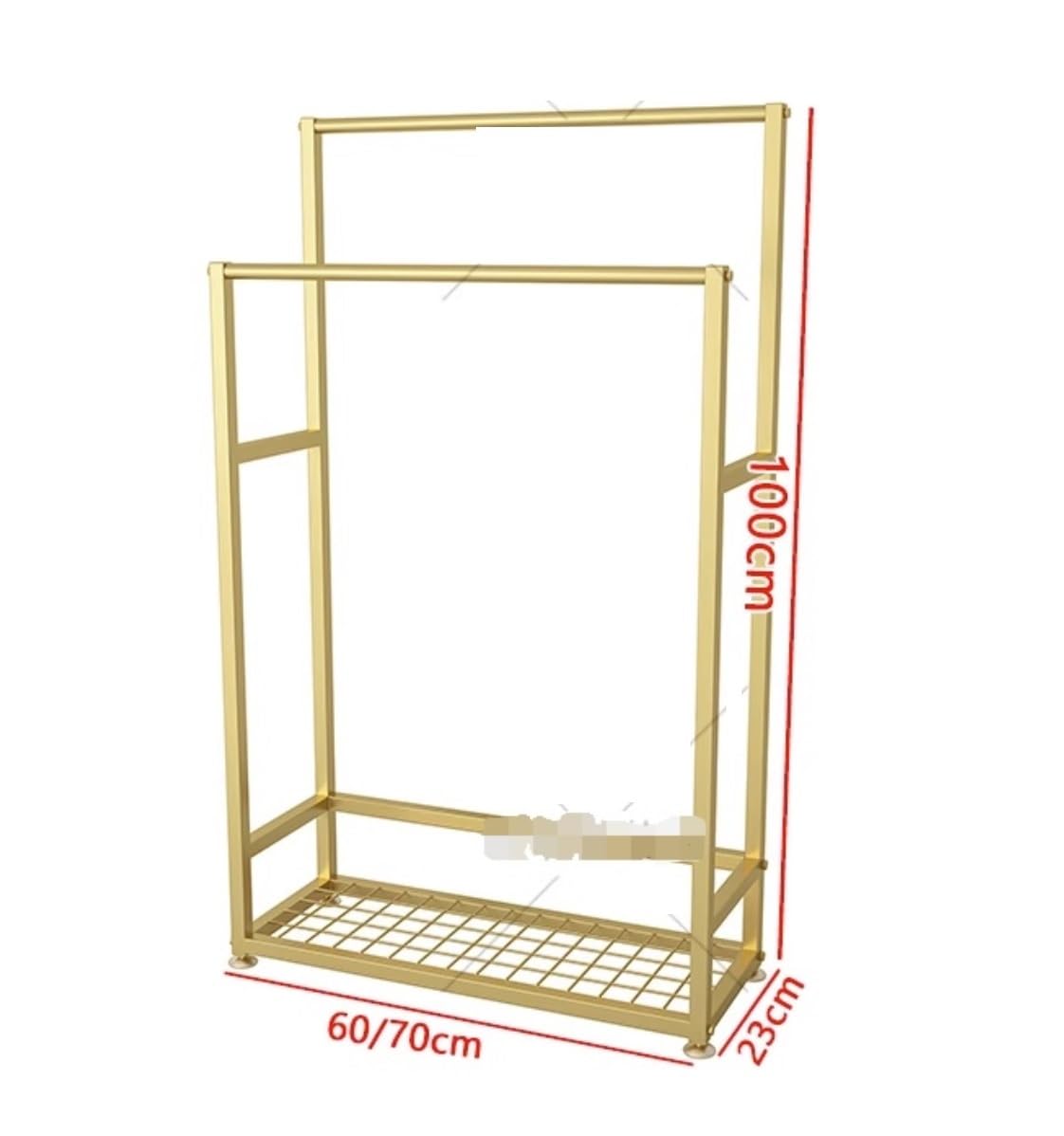 Porta Asciugamani da Terra， Portasciugamani Autoportante In Ferro Portasciugamani A 2 Livelli Con Ripiano Portasciugamani Nordico Per Soggiorno Camera Da Letto Portasciugamani(Black,60 * 23 * 100cm)