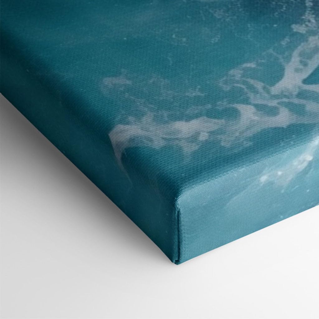 Canvas for Living room. Unleashing Nature's Fury - A Vivid Encounter with the Ocean's Might, 27 x 18 inch Canvas Wall Art - Ready to Hang