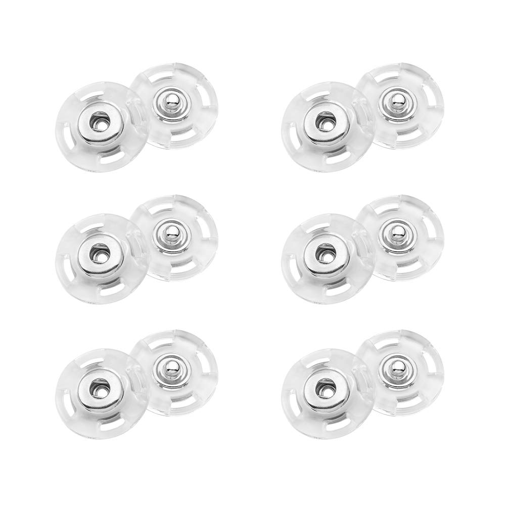 20 Pcs Clear Sew-On Snaps Buttons Press Studs Buttons Snaps Fasteners for Sewing Clothing DIY Crafts Crafting 25mm