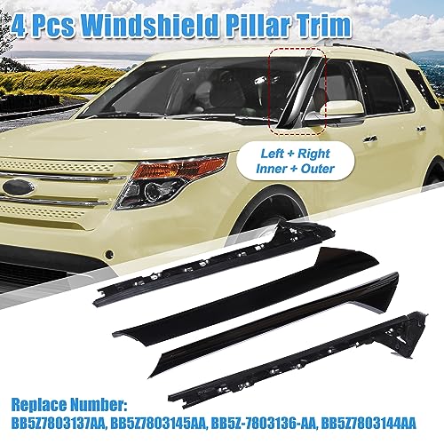 image for X AUTOHAUX 4Pcs Windshield A-Pillar Trim Panel Kit for Ford Explorer 2