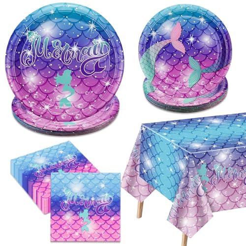 PTECDROTS, Decoraciones De Cumpleaños con Forma De Sirena: Artículos De Fiesta Que Incluyen...