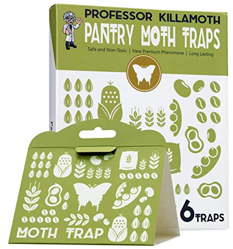 Professor Killamoth Pantry Moth Traps 6 Pack | Child and Pet Safe | No Insecticides | Premium Attractant