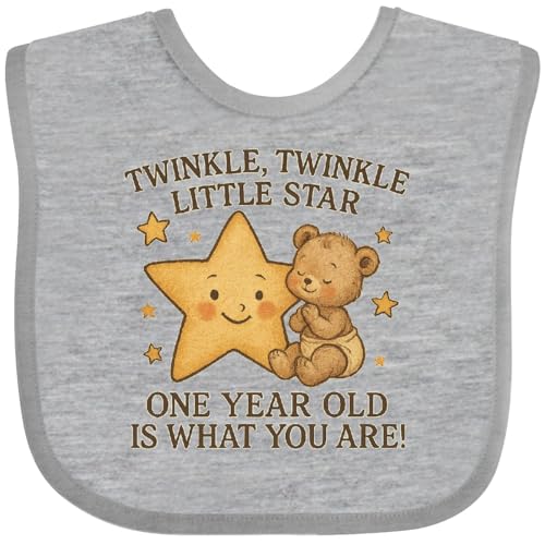 inktastic Twinkle Twinkle Little Star 1 Year Old Birthday Baby Bib