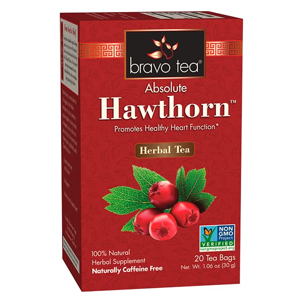 Bravo Tea Absolute Hawthorn Berry - Té de hierbas sin cafeína, 20 bolsas de té