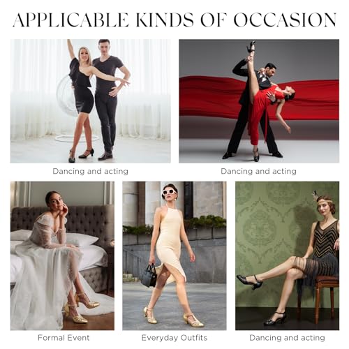 YESSA T-Strap Character Shoes for Women 2" Dance Shoes 1920s Shoes for Ballroom Latin Salsa Swing Folklorico Tango Wedding Flapper Gatsby Shoe4