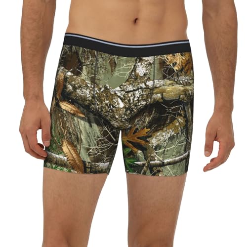 Autumn Hunting Tree Camo Men's Boxer Briefs, Mens Trunks Underwear Wicking-Breathable Underpants,2