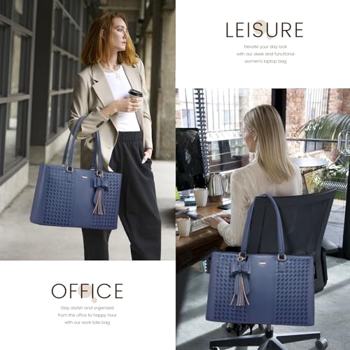 Image of LOVEVOOK Laptop Tote Bag for Women 15.6 Inch Waterproof PU Leather Computer Bags for Business Office Work Briefcase